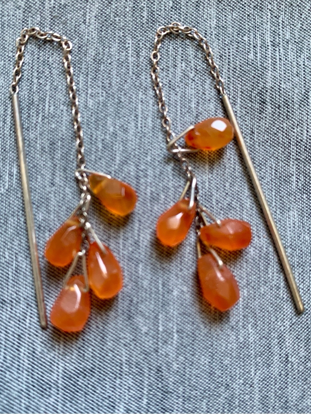 Chan Luu Threader Earrings - Carnelian